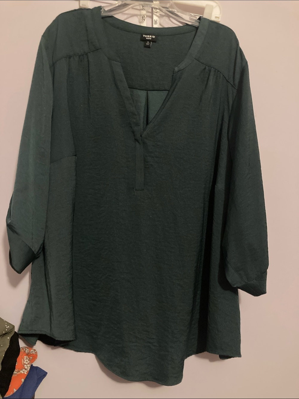 torrid Dark green Split V-Neck Tunic